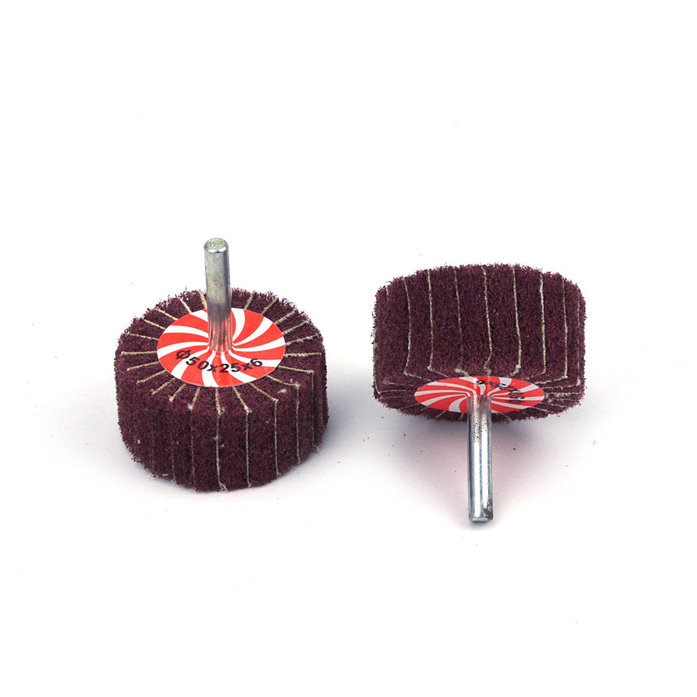 50mmx25mmx6mm Mounted Shank Cylinder Points Scouring Pad Interleaf Flap Grinding Wheels, 240 Grit