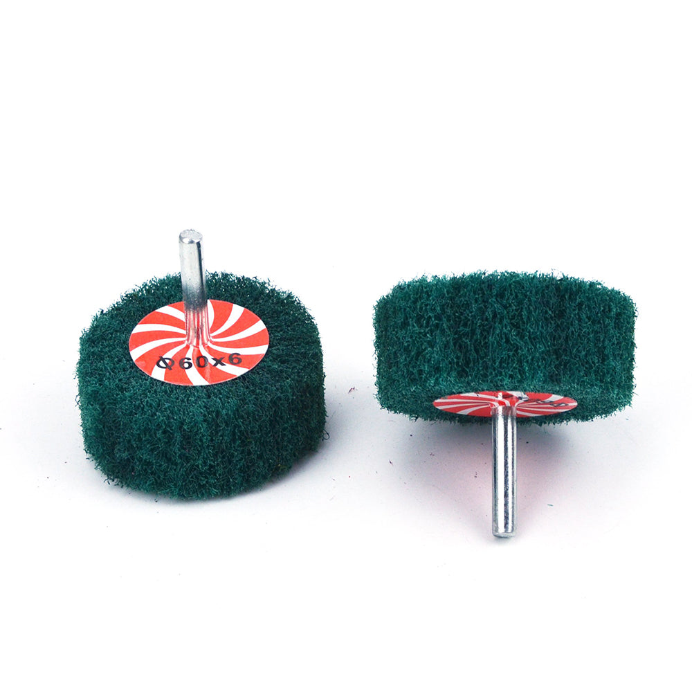 60mmx25mmx6mm Mounted Shank Cylinder Points Scouring Pad Flap Grinding Wheels, 120 Grit