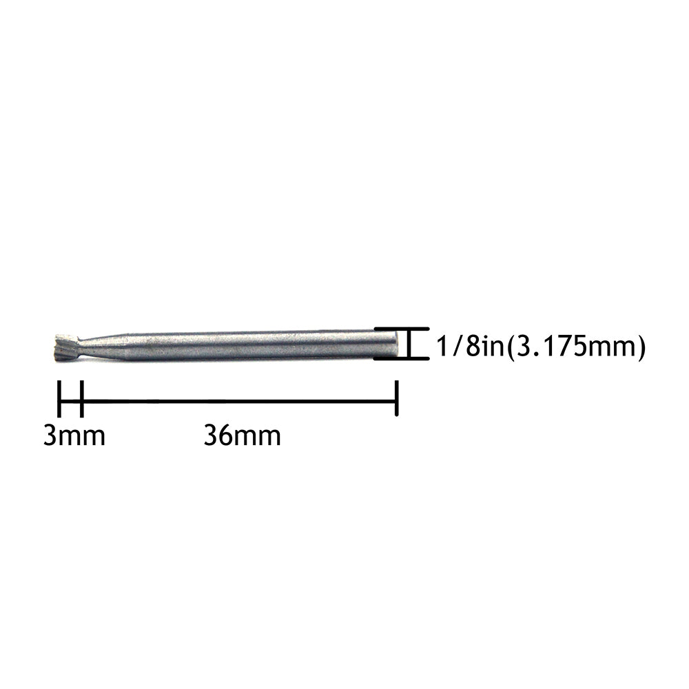 1/8" (3.175mm) Mounted Shank HSS(High Speed Steel) Woodworking Carbide Burrs Rotary File, 6pcs Set