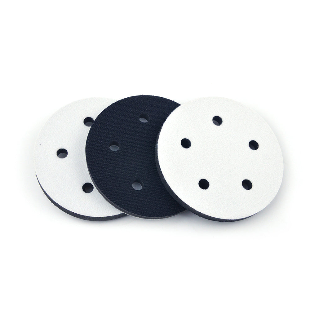 5" (125mm) 5-Hole Soft Sponge Dust-free Interface Buffer Backing Pads