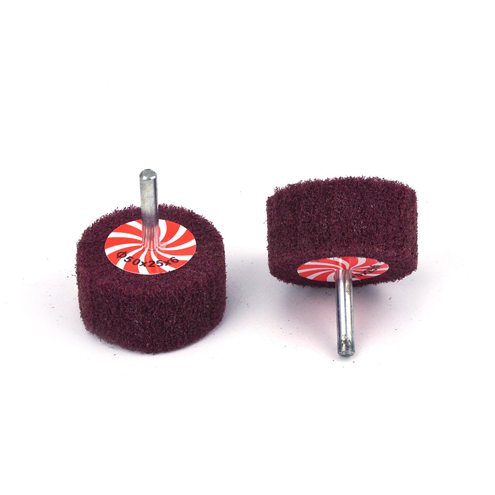 50mmx25mmx6mm Mounted Shank Cylinder Points Scouring Pad Flap Grinding Wheels, 320 Grit