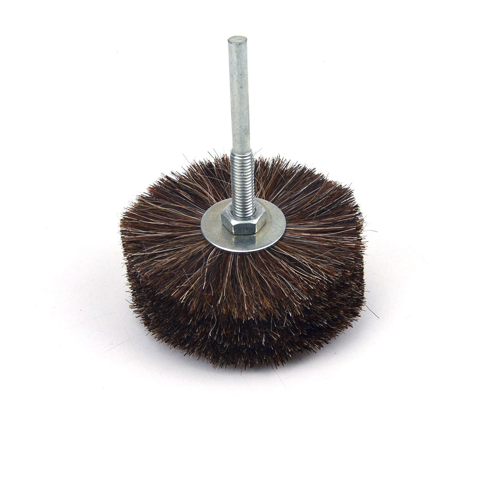 80x30mm x 6mm Mounted Shank Horse Bristle Wheel Brushes