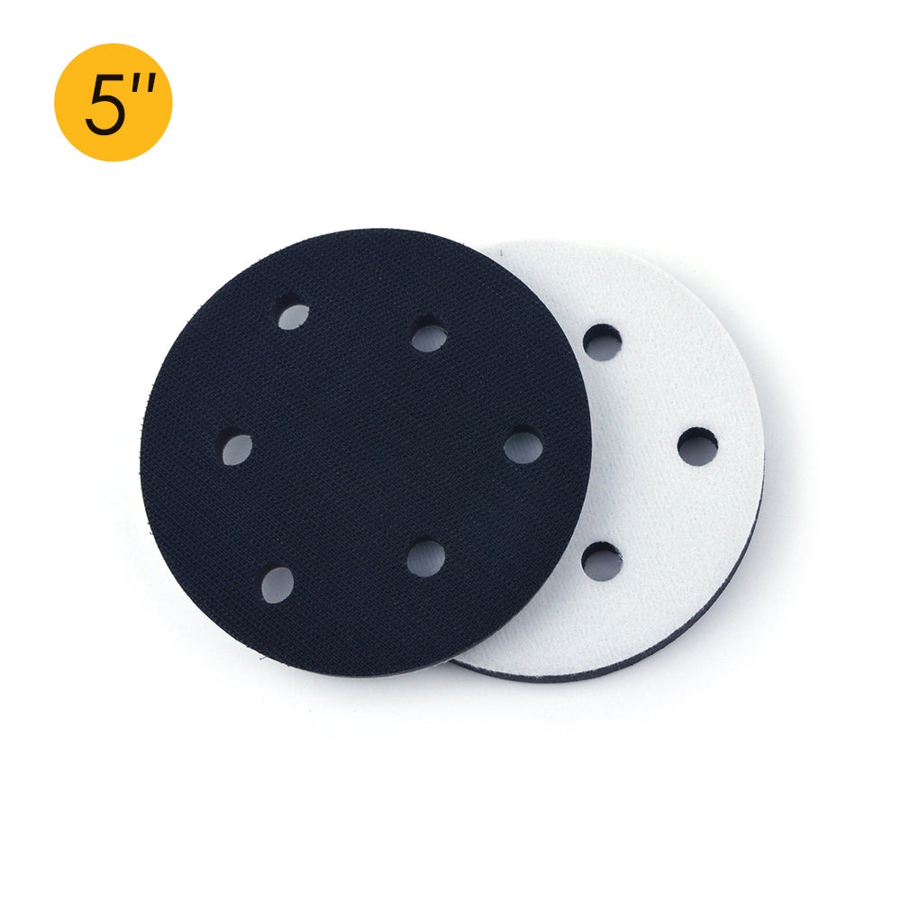 5" (125mm) 6-Hole Soft Sponge Dust-free Interface Buffer Backing Pads