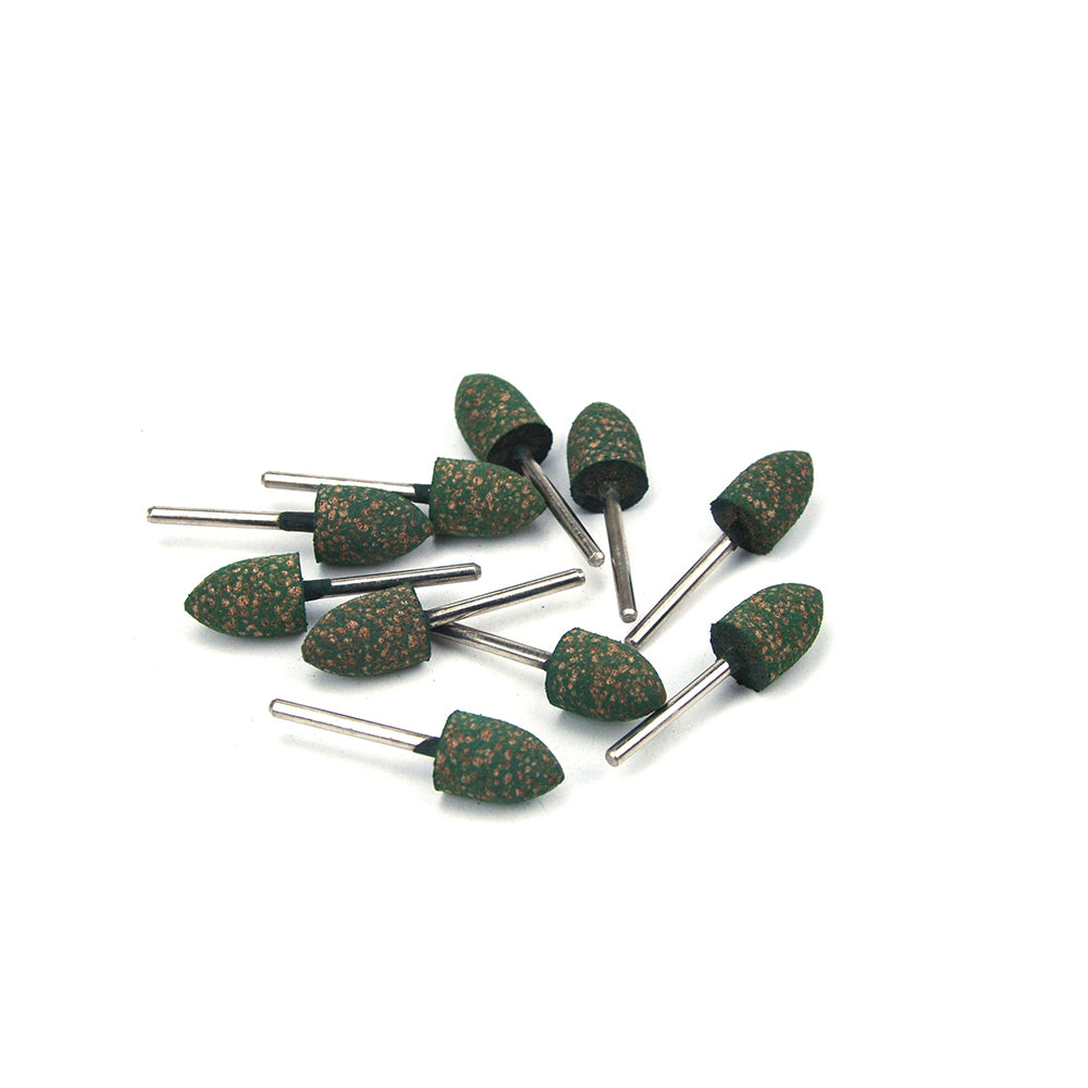 12mm x 3mm Mounted Shank Sesame Rubber Polishing Points Buffing Heads, Conical