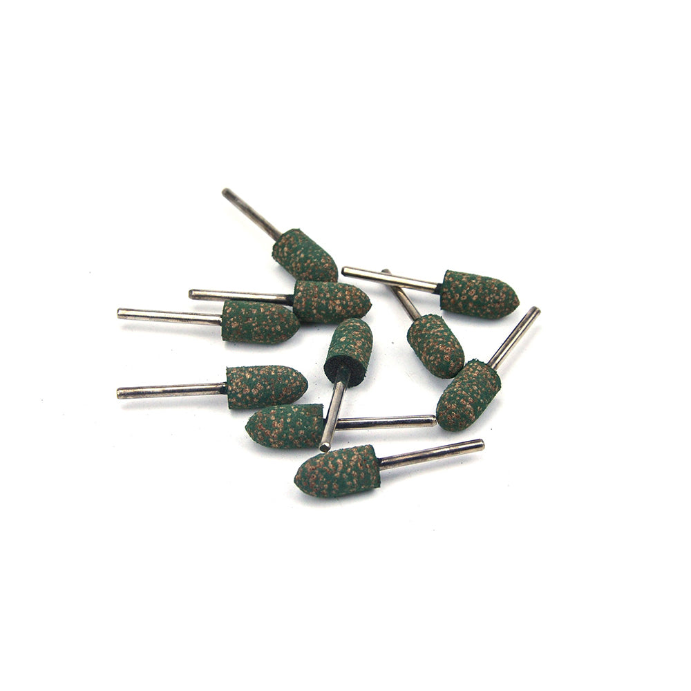 10mm x 3mm Mounted Shank Sesame Rubber Polishing Points Buffing Heads, Conical