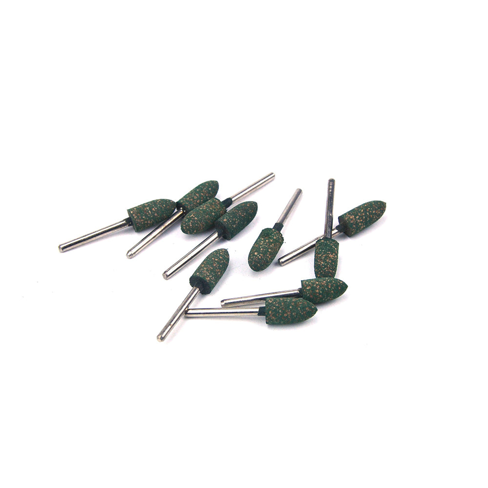 8mm x 3mm Mounted Shank Sesame Rubber Polishing Points Buffing Heads, Conical