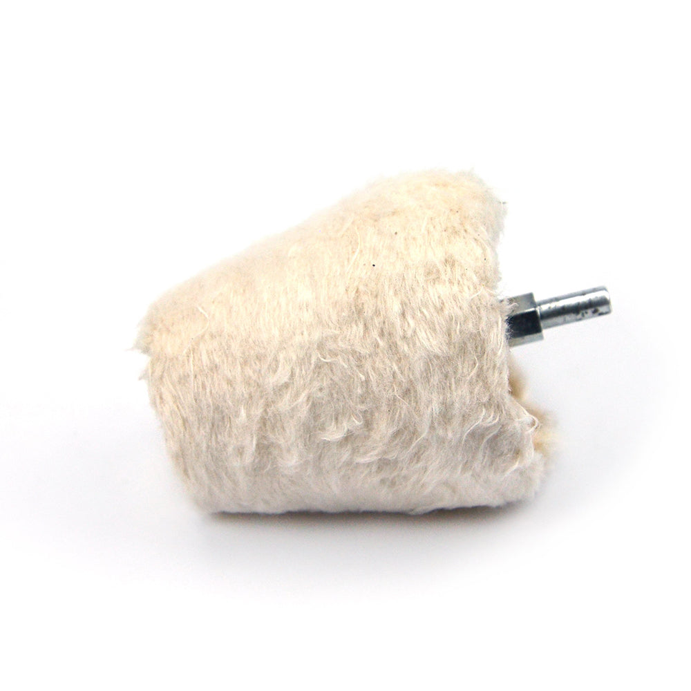 65x65mm x 6mm Shank Mounted Cotton Buffing Wheels, Conical