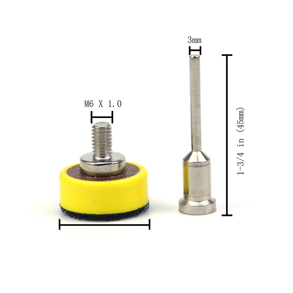 1" (25mm) x M6 Thread Hook & Loop Back-up Sanding Pads with 3mm Shank