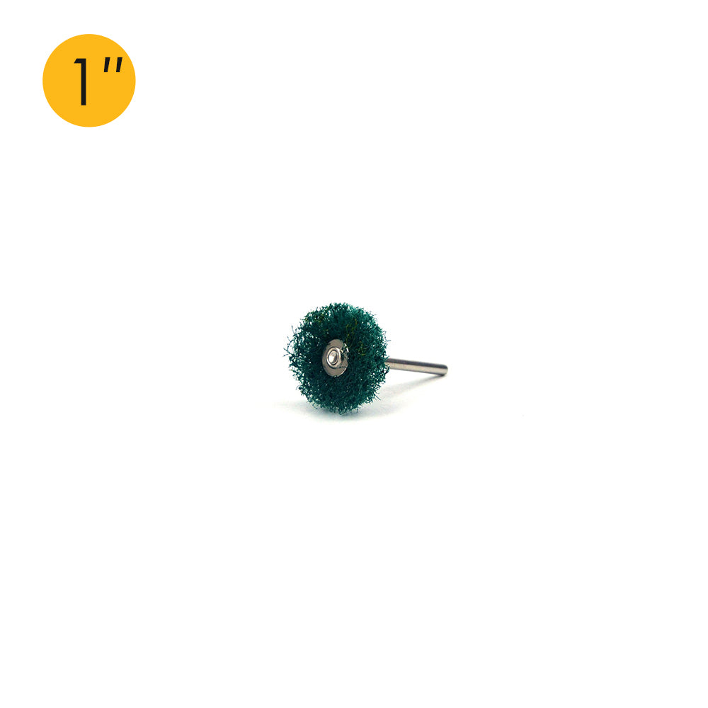 1" (25mm) x 3mm Mounted Shank Scouring Points Buffing Wheels, Green, Coarse