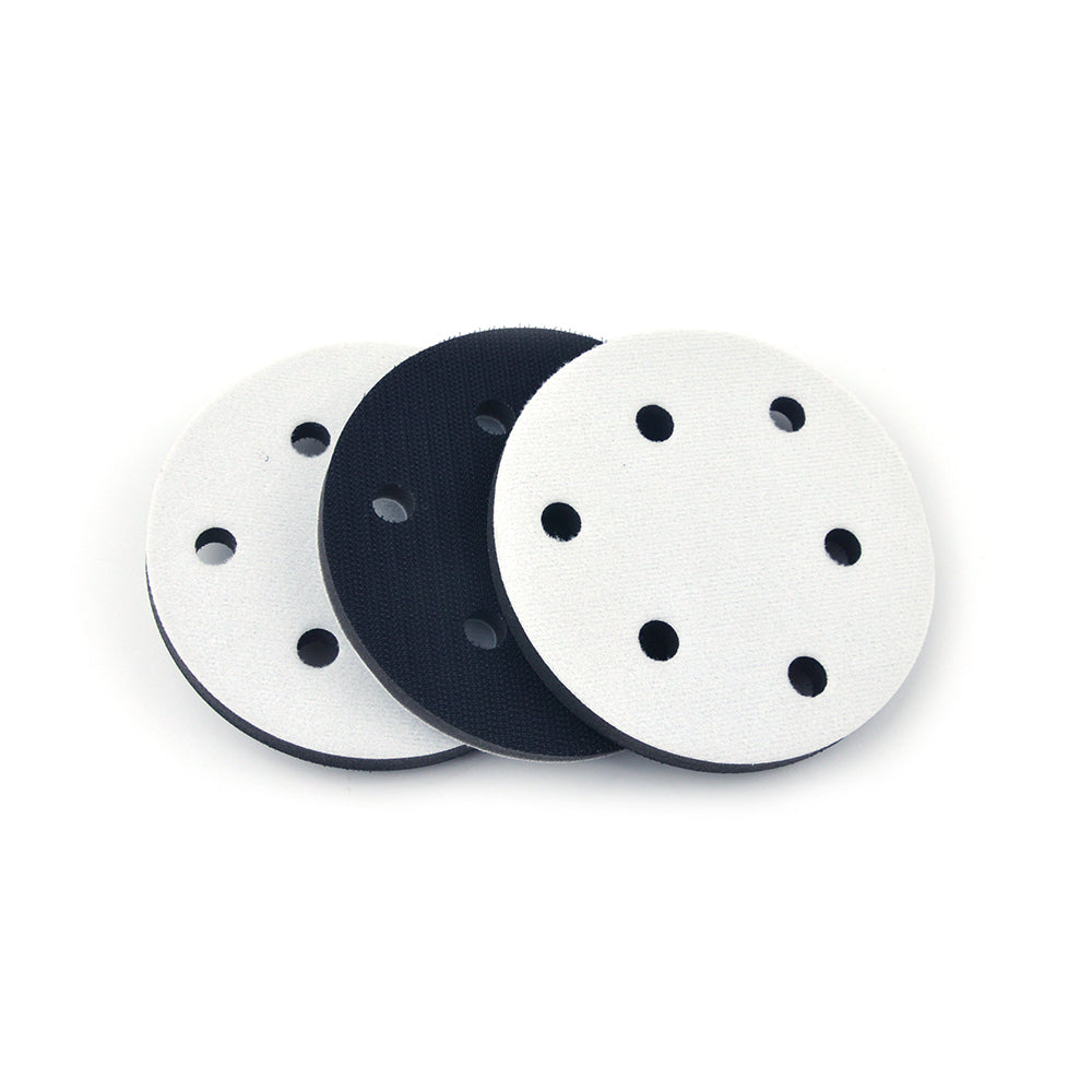 5" (125mm) 6-Hole Soft Sponge Dust-free Interface Buffer Backing Pads