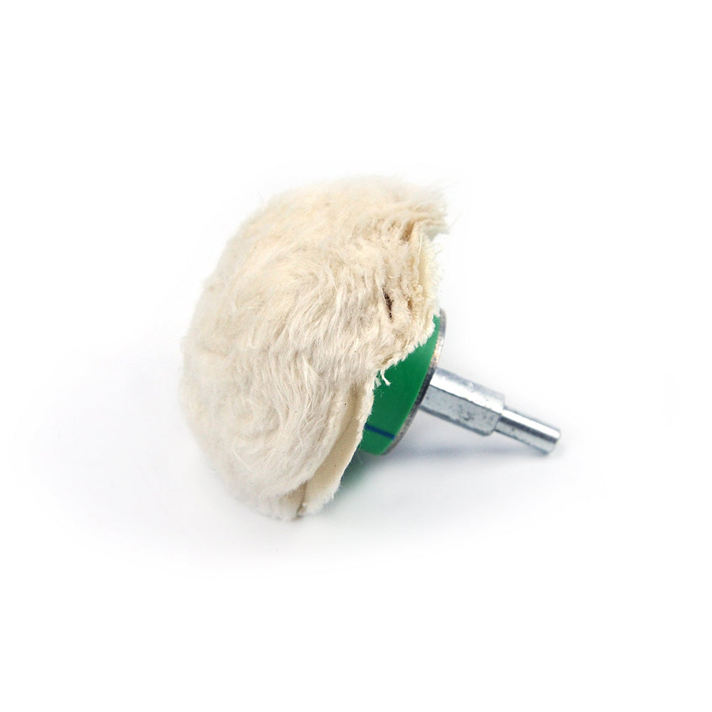 70x25mm x 6mm Shank Mounted Cotton Buffing Wheels, Mushroom-Like
