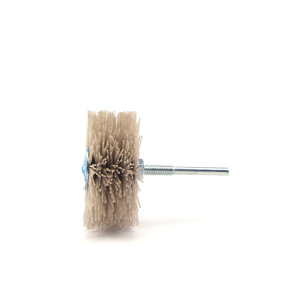 240 Grit 6mm Shank Mounted Nylon Wire Grinding Flower Head Wheel Brush for Woodworking