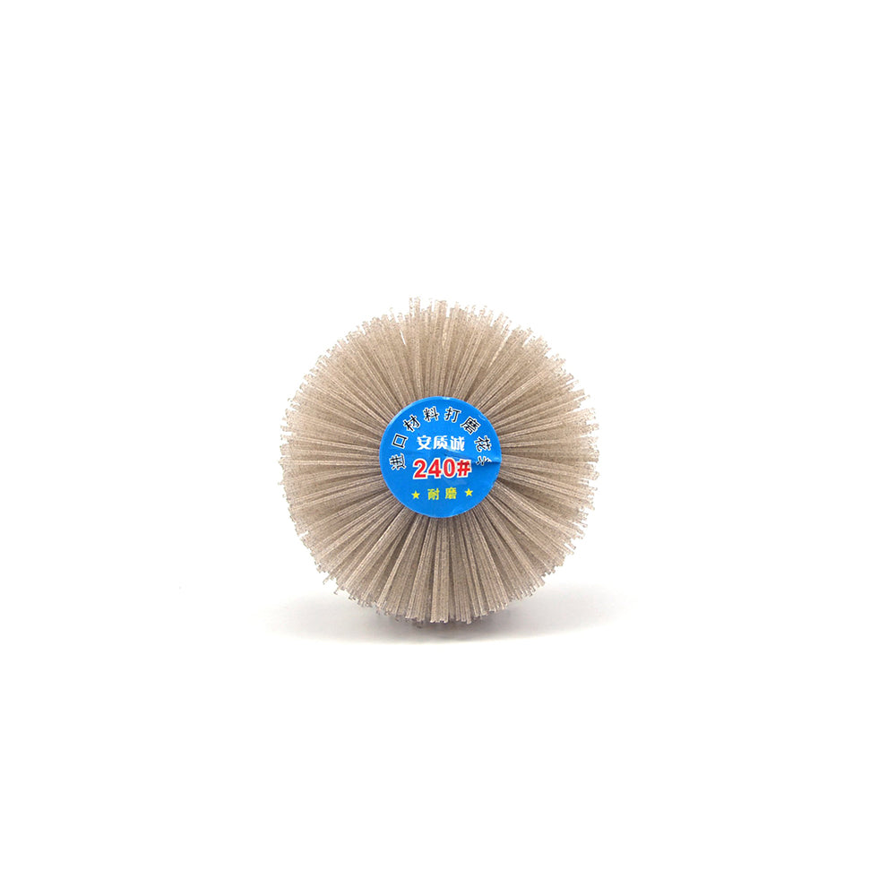 240 Grit 6mm Shank Mounted Nylon Wire Grinding Flower Head Wheel Brush for Woodworking