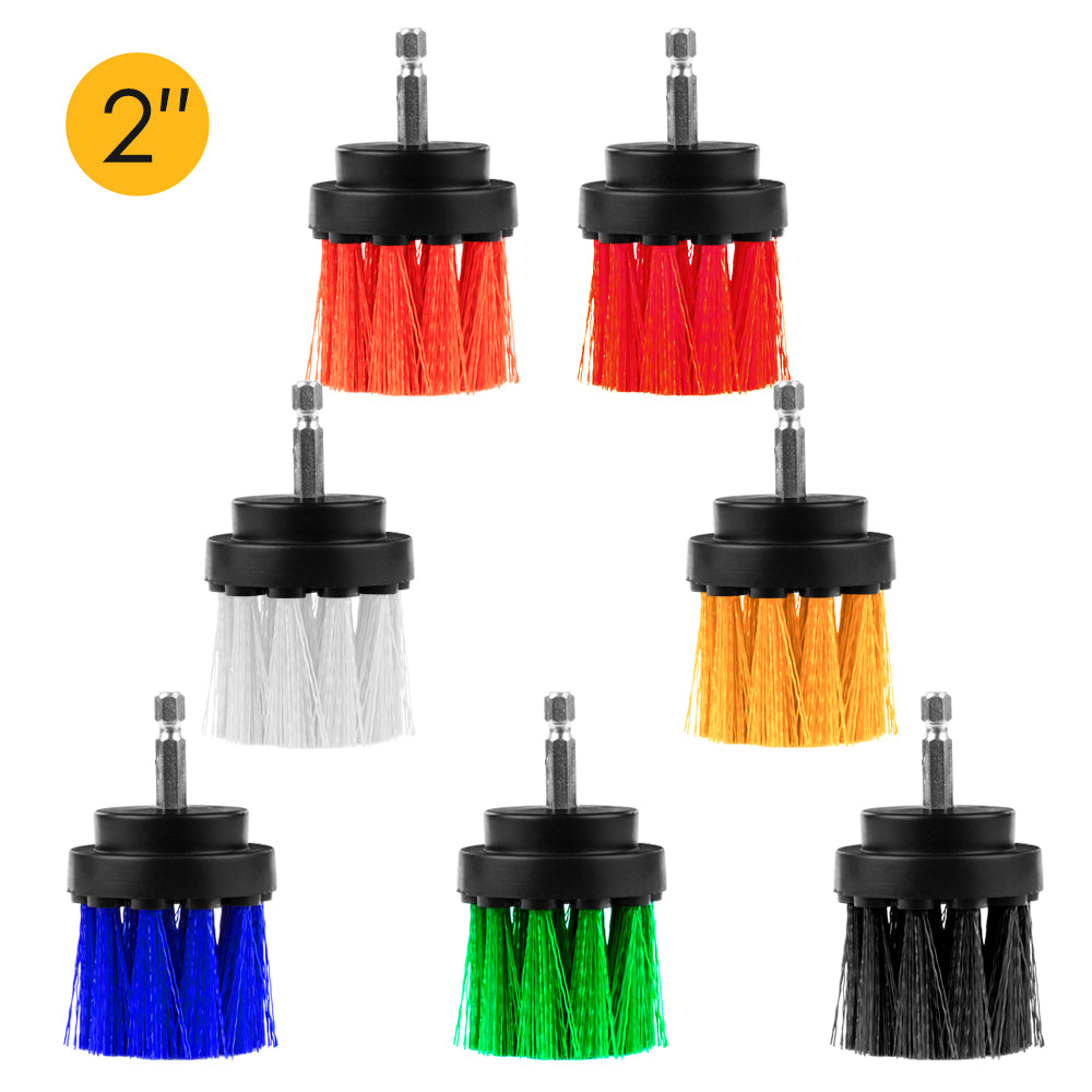 2" (50mm) Long Bristles Electric Drill Cleaning Brush For Household/Automotive with 6mm Shank Drill Attachment, 1 PC