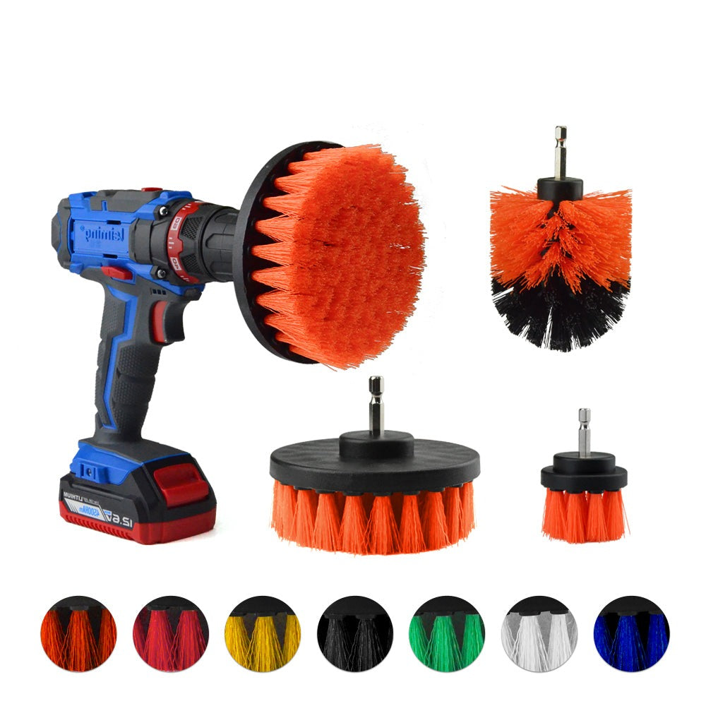 Electric Drill Cleaning Brush For Household/Automotive with 6mm Shank Drill Attachment. 4 Pcs Set