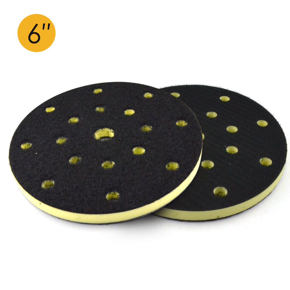 6" (150mm) 17-Hole PU Foam High Density Hard Hook & Loop Surface Protection Interface Buffer Backing Pad