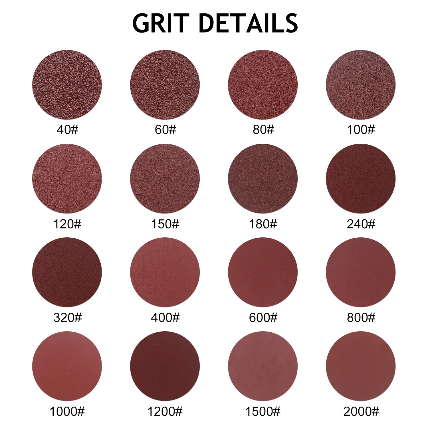 red aluminum oxide hook and loop sanding discs