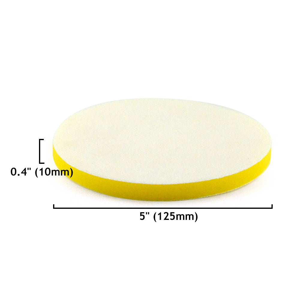 5" (125mm) Soft Sponge Double-faced Flocking Hook & Loop Surface Protection Interface Buffer Backing Pad