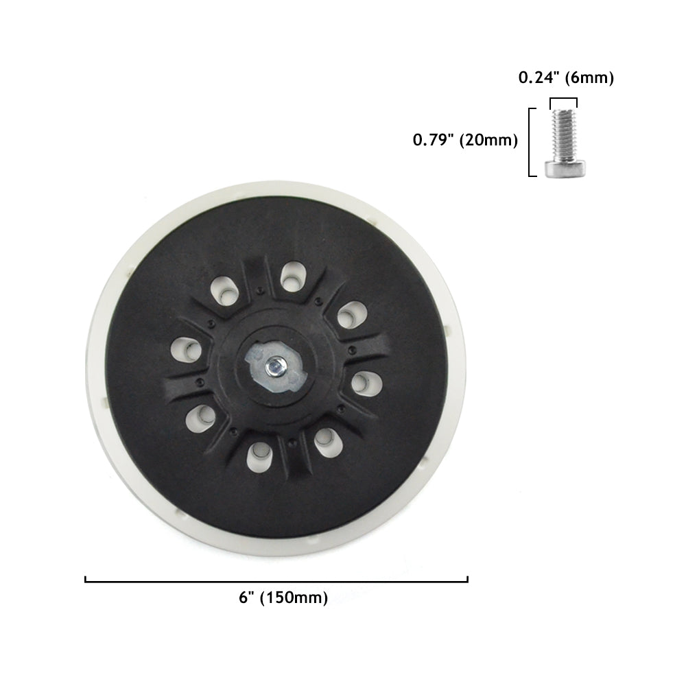 6" (150mm) x M8 Thread 17/48 Hole Dust-free Hook & Loop Back-up Sanding Pads for FESTOOL Sander