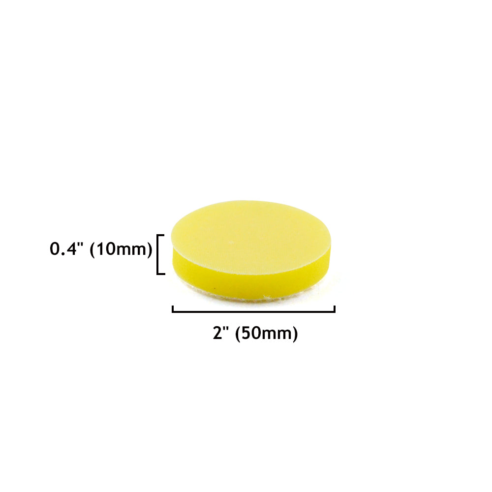 2" (50mm) Soft Sponge Yellow Flat Hook & Loop Surface Protection Interface Buffer Backing Pad