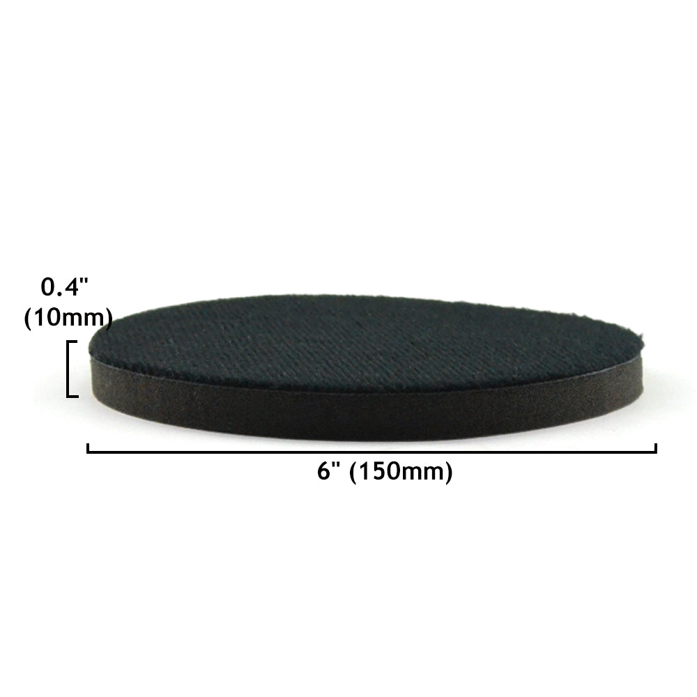 6" (150mm) Soft Sponge Backed Hook & Loop Surface Protection Interface Buffer Backing Pad