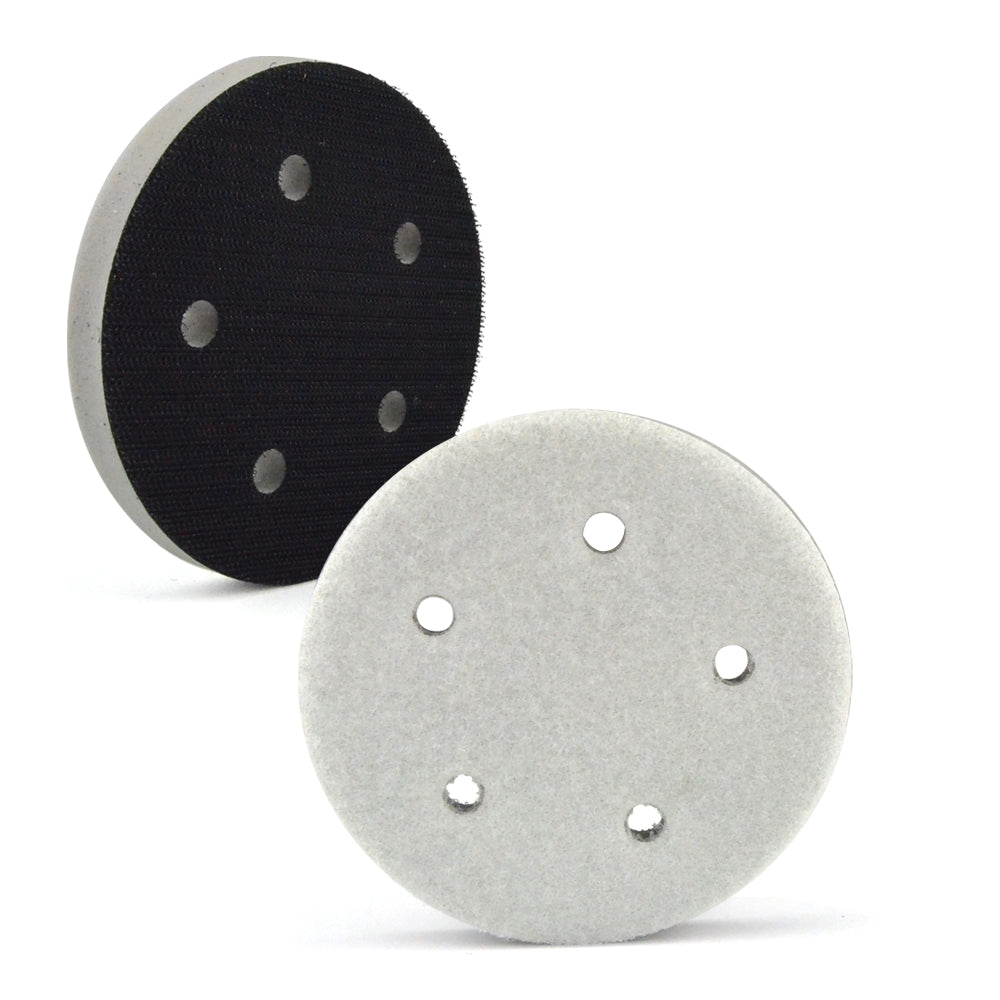 5" (125mm) 5-Hole High Density(Stiff) Sponge Hook & Loop Surface Protection Interface Pad
