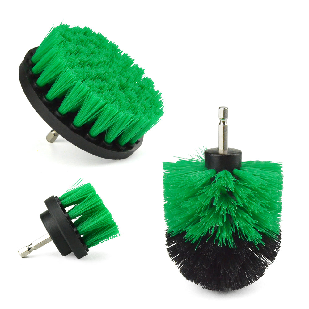 Electric Drill Cleaning Brush For Household/Automotive with 6mm Shank Drill Attachment. 3 Pcs Set
