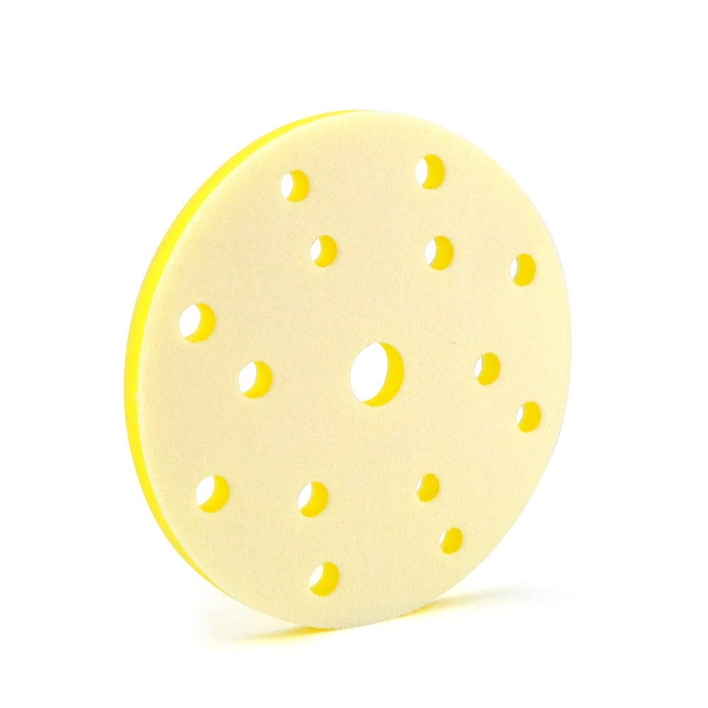 6" (150mm) 15-Hole Soft Sponge Double-faced Flocking Hook & Loop Surface Protection Interface Buffer Backing Pad