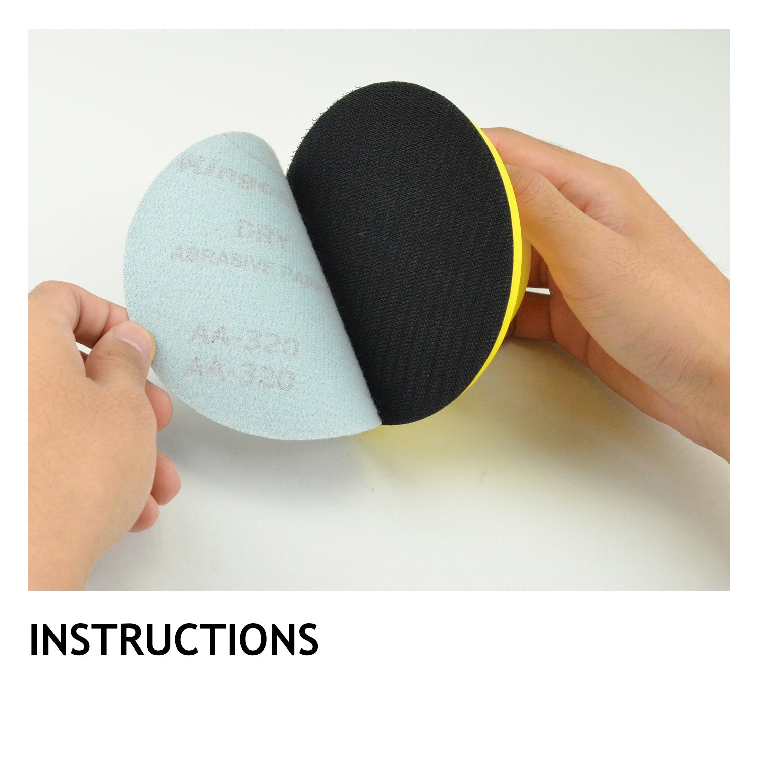 5" (125mm) White Dry Hook & Loop Sanding Discs - 100Pcs/Box