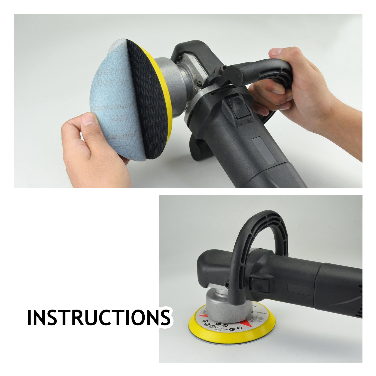 6" (150mm) White Dry Hook & Loop Sanding Discs - 100Pcs/Box