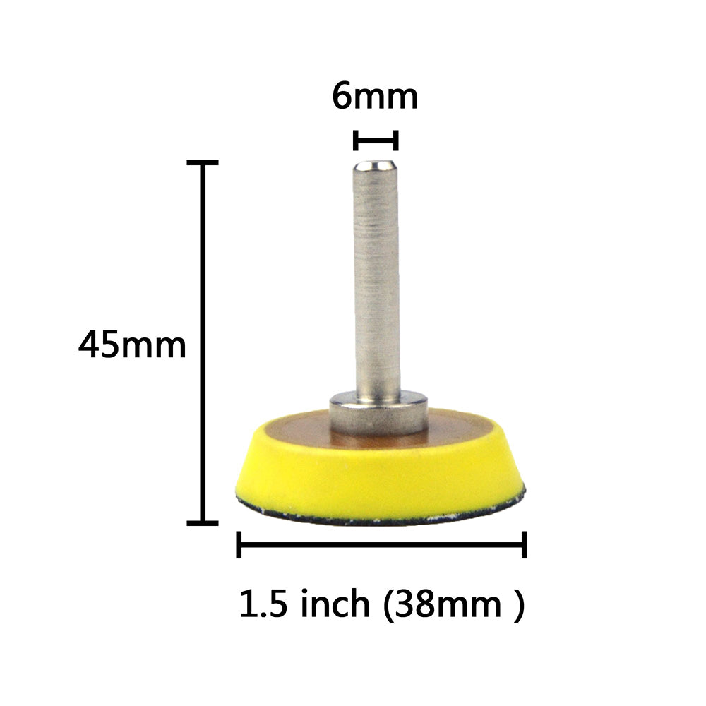 1.5" (38mm) x 6mm Mounted Shank Hook & Loop Back-up Sanding Pads