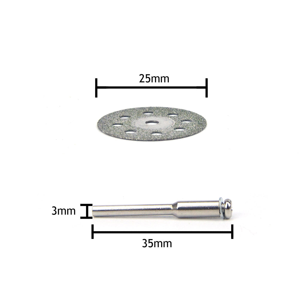 25mm 8-hole Mini Carborundum Cutting Discs 3mm Shank Cutting Wheels, 12pcs Set