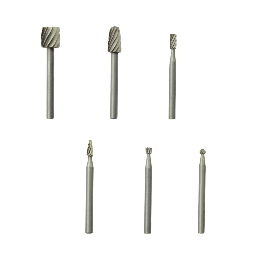 1/8" (3.175mm) Mounted Shank HSS(High Speed Steel) Woodworking Carbide Burrs Rotary File, 6pcs Set