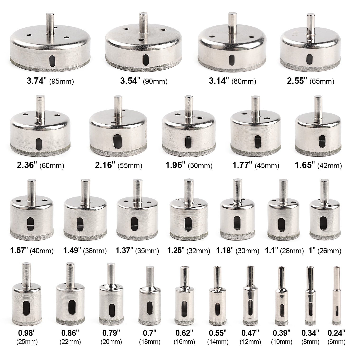 18mm Diamond Hole Saw Kit Tile Drill Bits for Ceramic, Glass, Tile, Porcelain, Marble, Granite