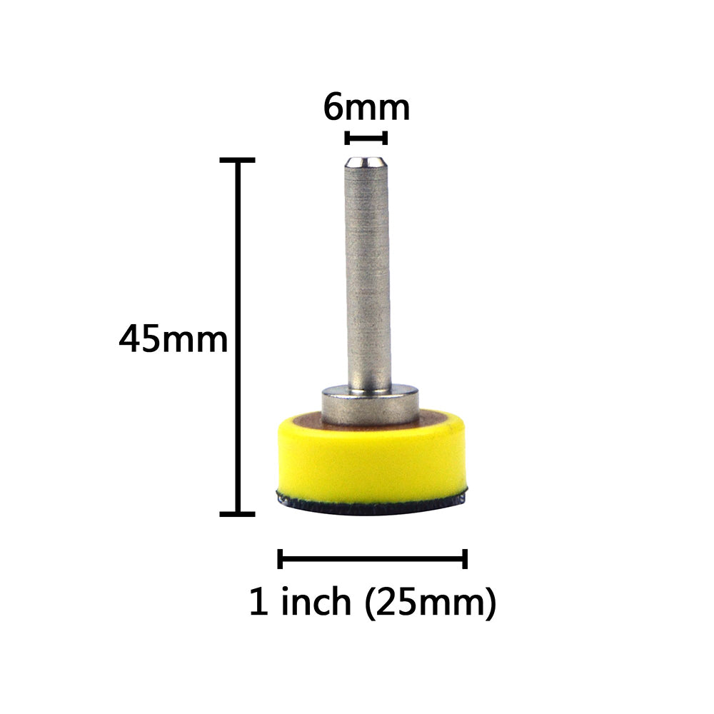 1" (25mm) x 6mm Mounted Shank Hook & Loop Back-up Sanding Pads