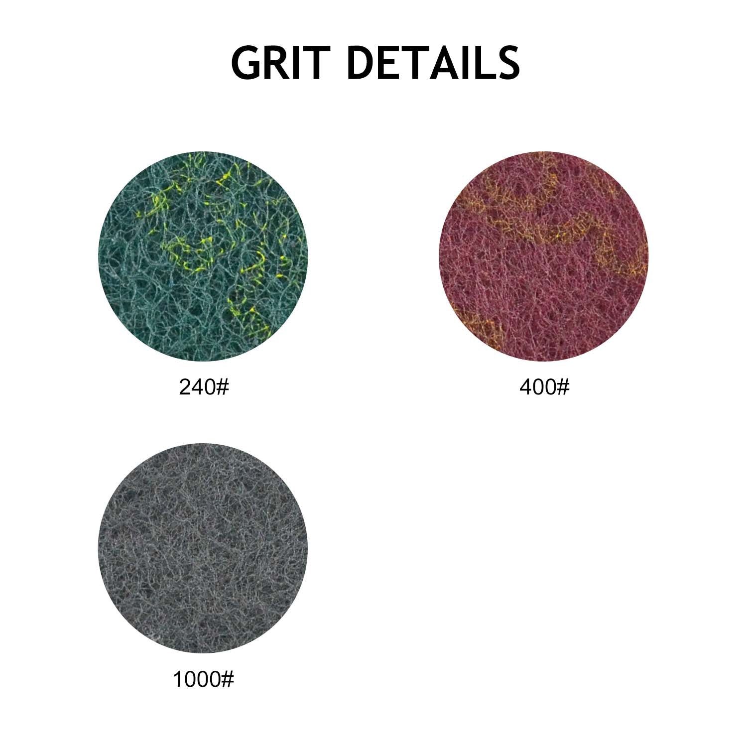 2" (50mm) Round Heavy Duty Hook and Loop Scouring Pads(240-1000 Grit), 1 PC