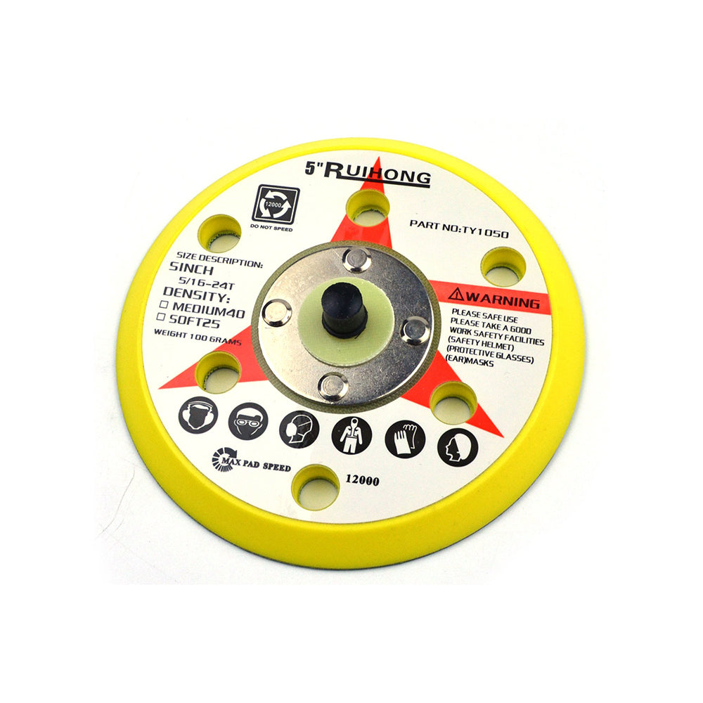 5" (125mm) x 5/16-24 Male 6 Holes PSA Back-up Sanding Pads