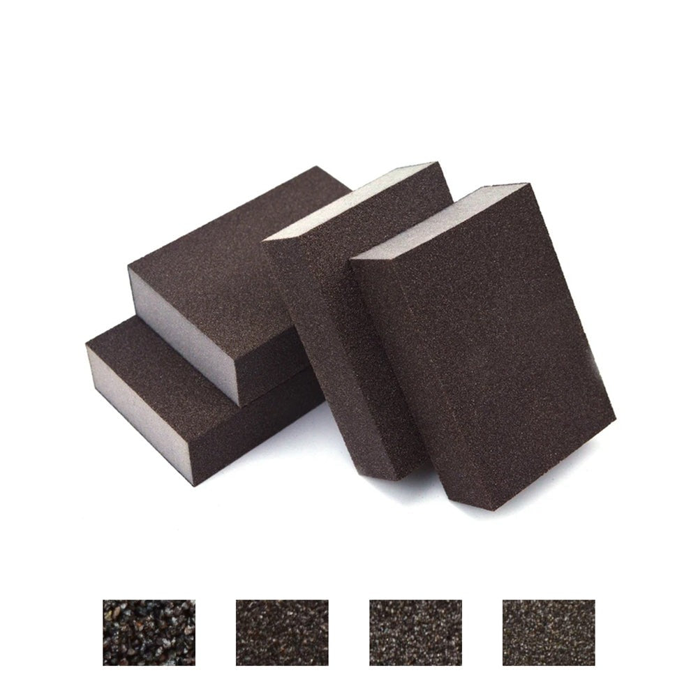 2-5/8" x 3-3/4" x 1" (almost 95x66x25mm) 4-Sided Manual Abrasive Blocks, Sanding Sponges (80-400 Grit), 1 PC