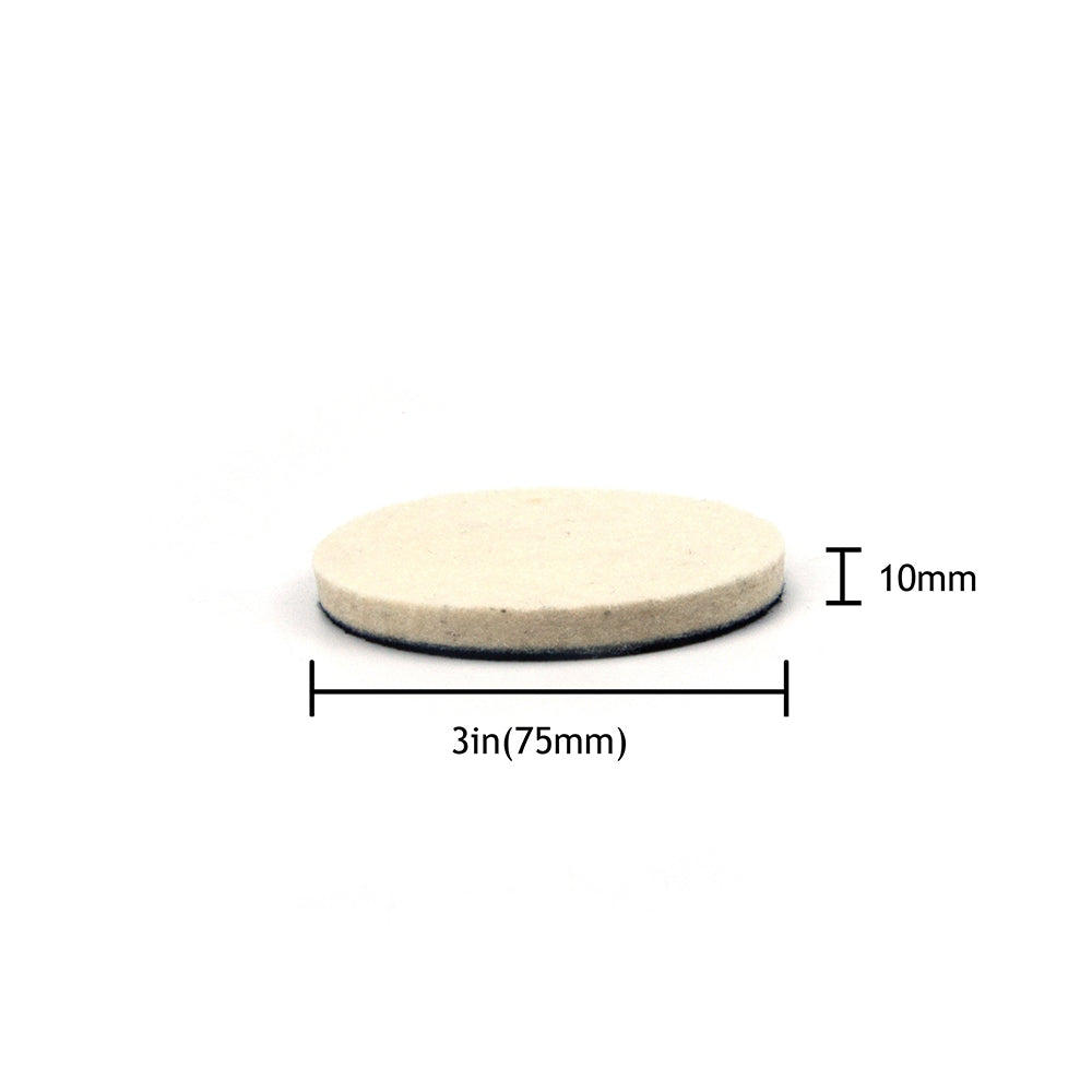 3" (75mm) Velcro Polishing Woolen Felt Discs