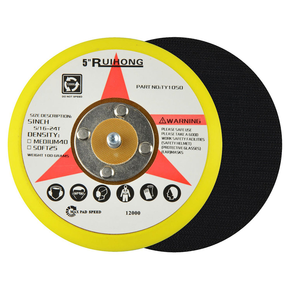 5" (125mm) x 5/16-24 Male Hook & Loop Back-up Sanding Pads