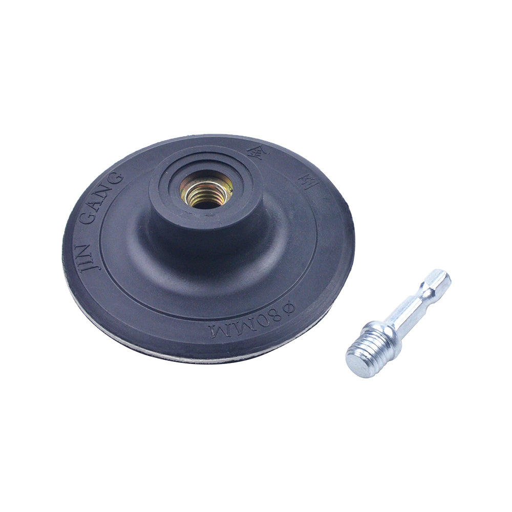 3" (80mm) x M10 Thread Hook & Loop Back-up Sanding Pads with 6mm Shank