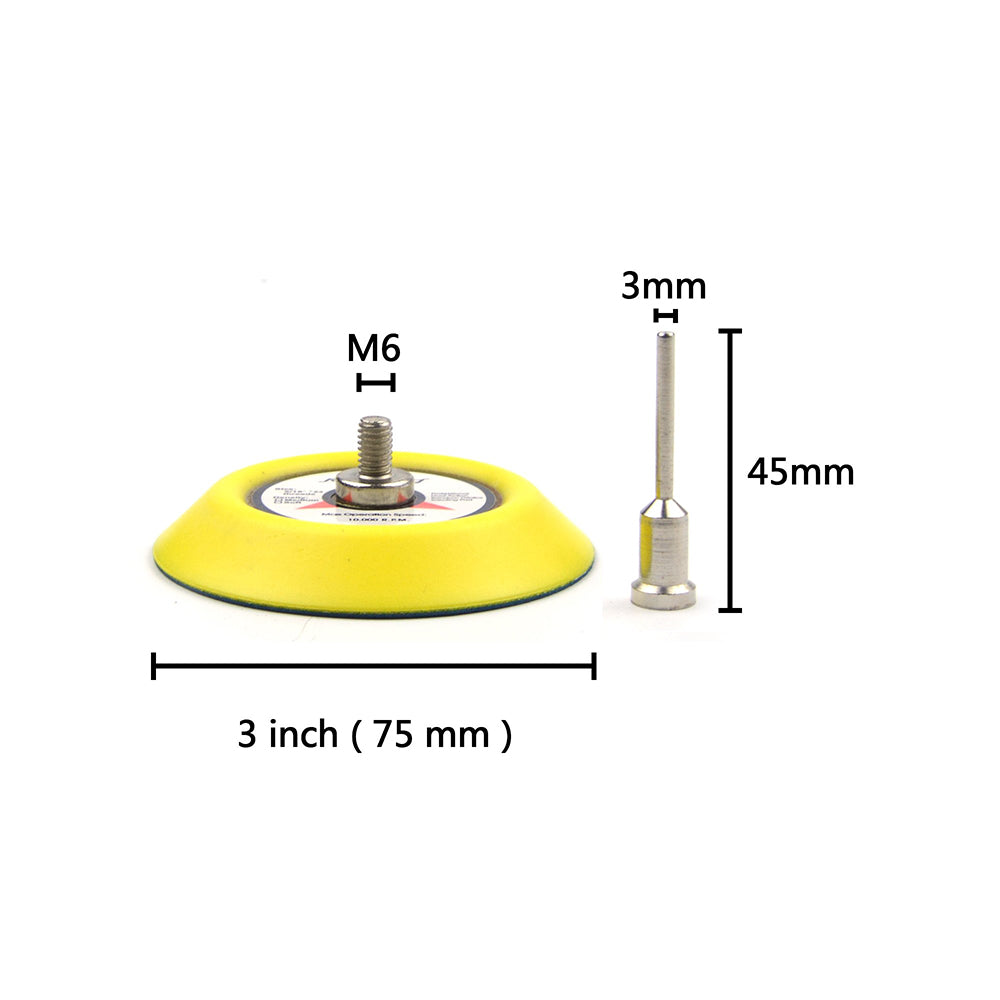 3" (75mm) x 3mm Shank PSA Back-up Sanding Pads
