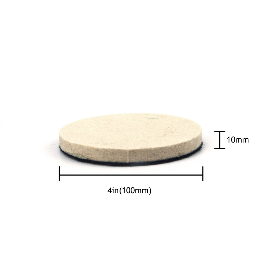 4" (100mm) Velcro Polishing Woolen Felt Discs