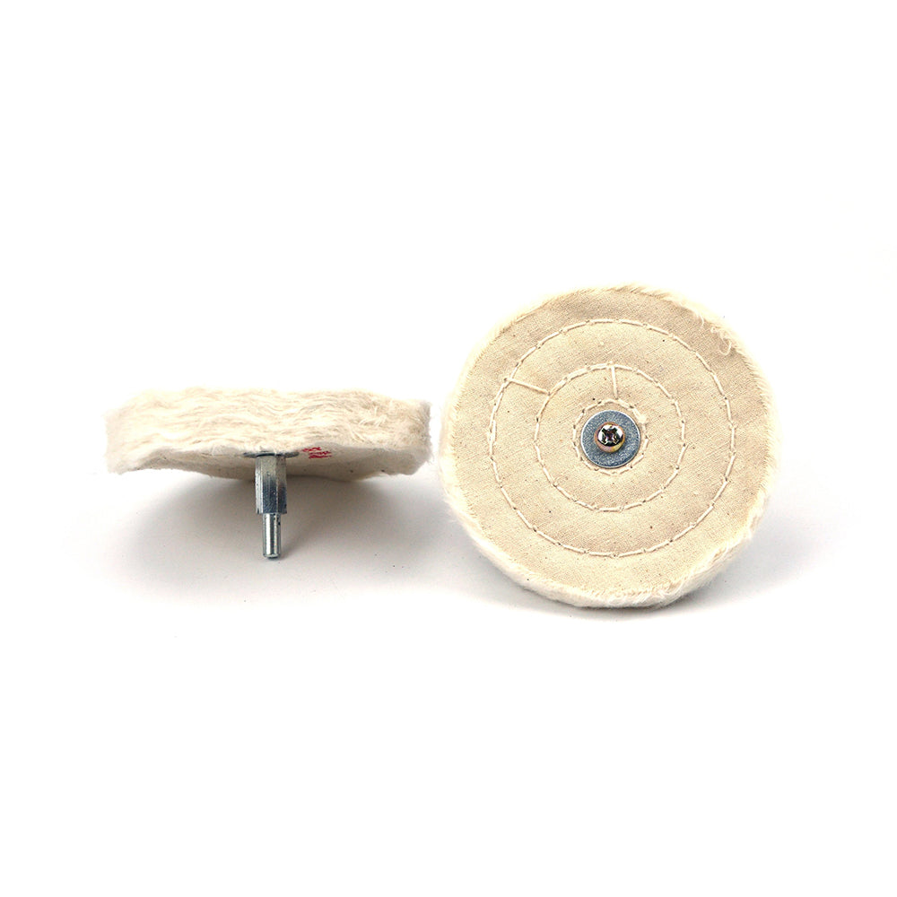 4" (100mm) x 6mm Shank Mounted Cotton Buffing Wheels