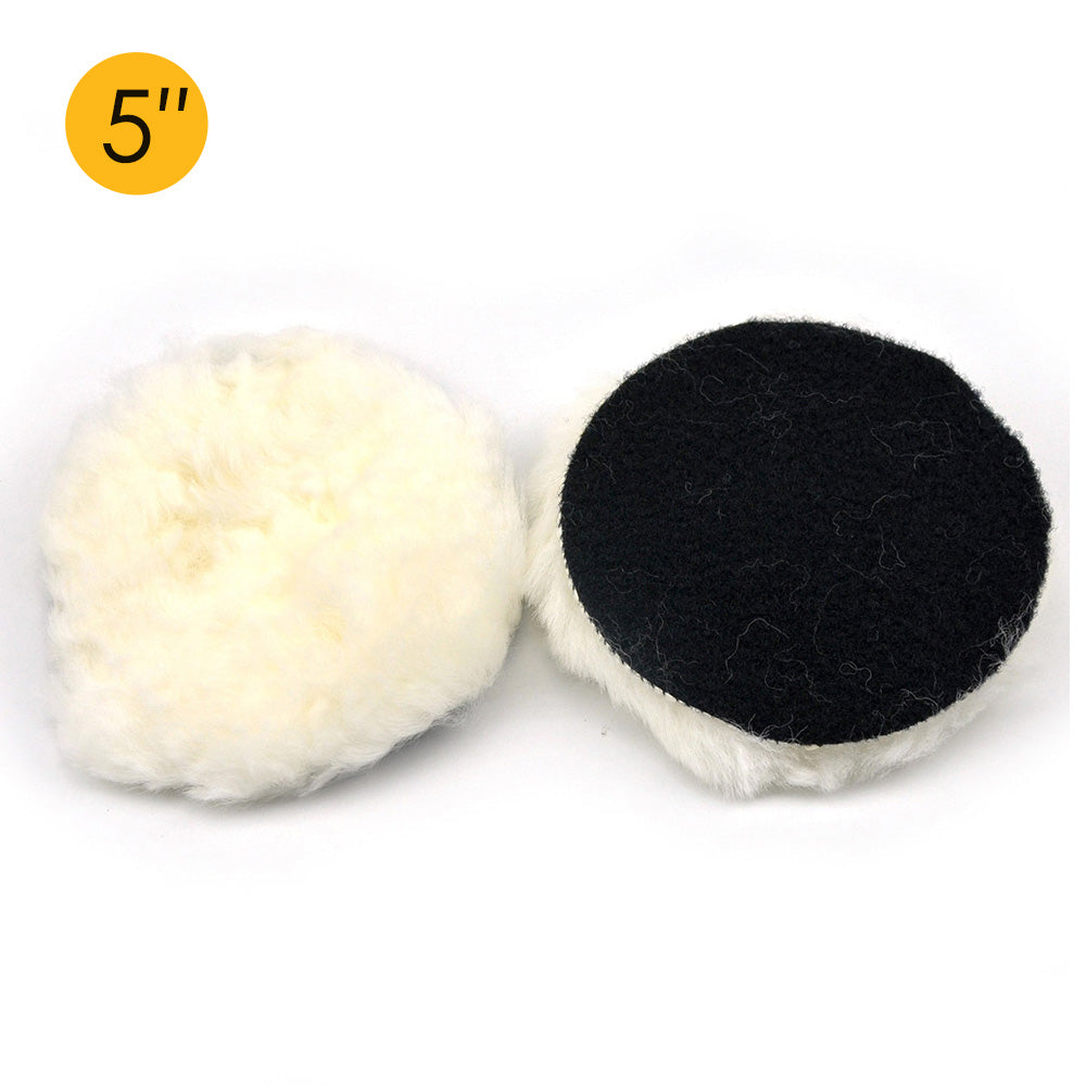 5" (125mm) Hook & Loop Woolen Polishing Wheel Buffing Pad