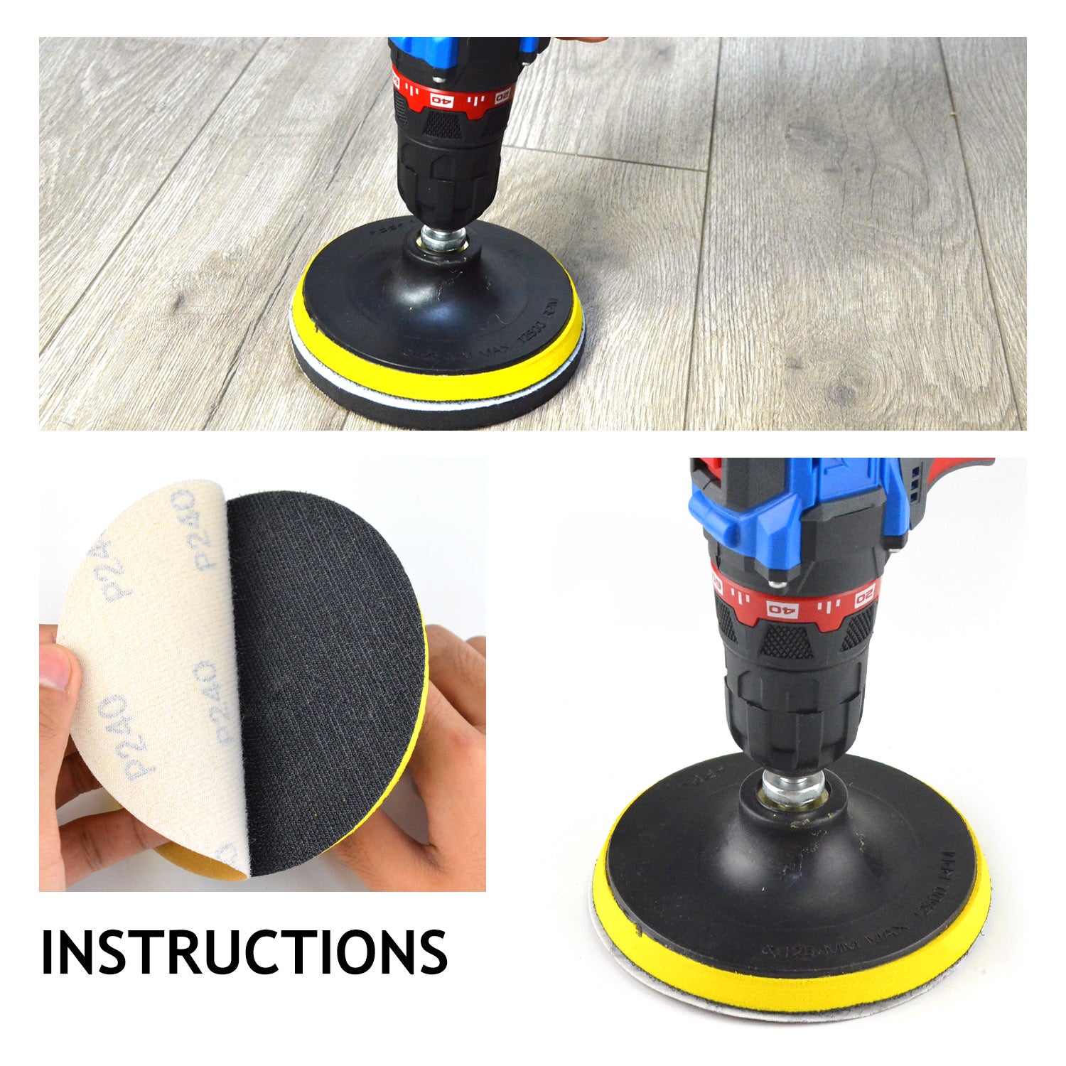 5" (125mm) Yellow Hook&Loop Sanding Discs for Dry Sanding (60-1000 Grit), 1 Disc