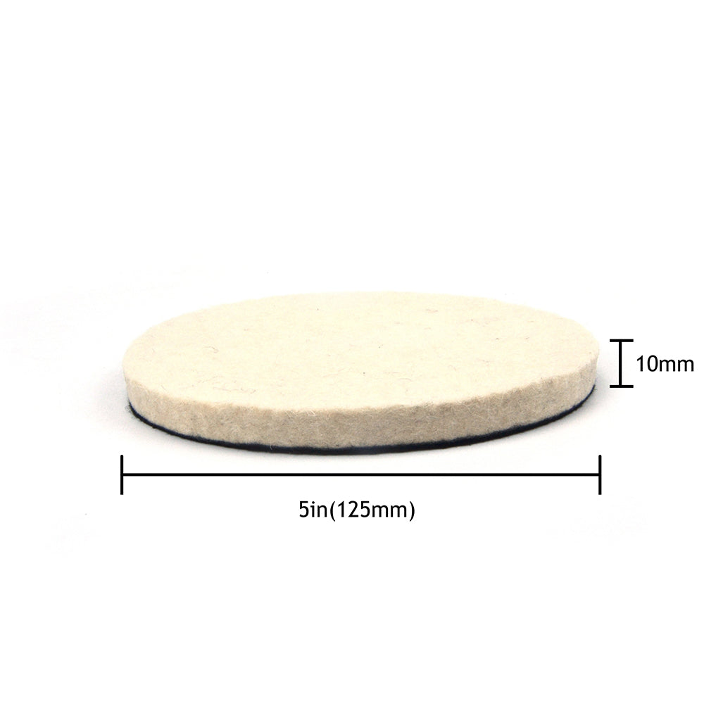 5" (125mm) Velcro Polishing Woolen Felt Discs