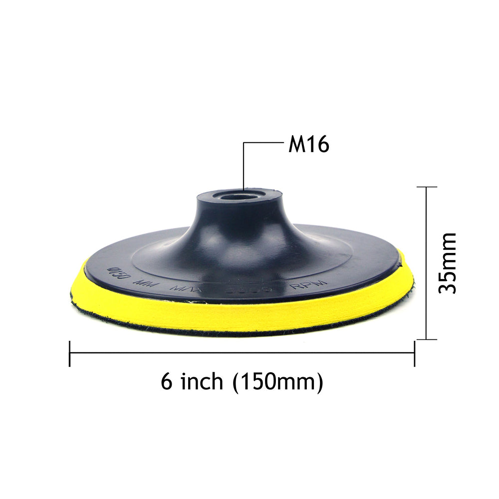 6" (150mm) x M16 Thread Hook & Loop Back-up Sanding Pads