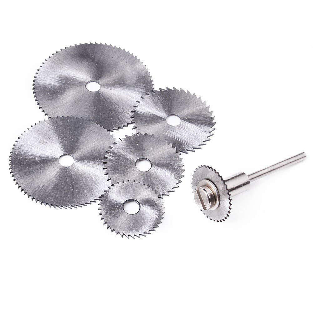 HSS(High Speed Steel) Mini Circular Saw Blades 1/8" (3.175mm) Shank Cutting Discs for Dremel Rotary Tools, 7pcs Set