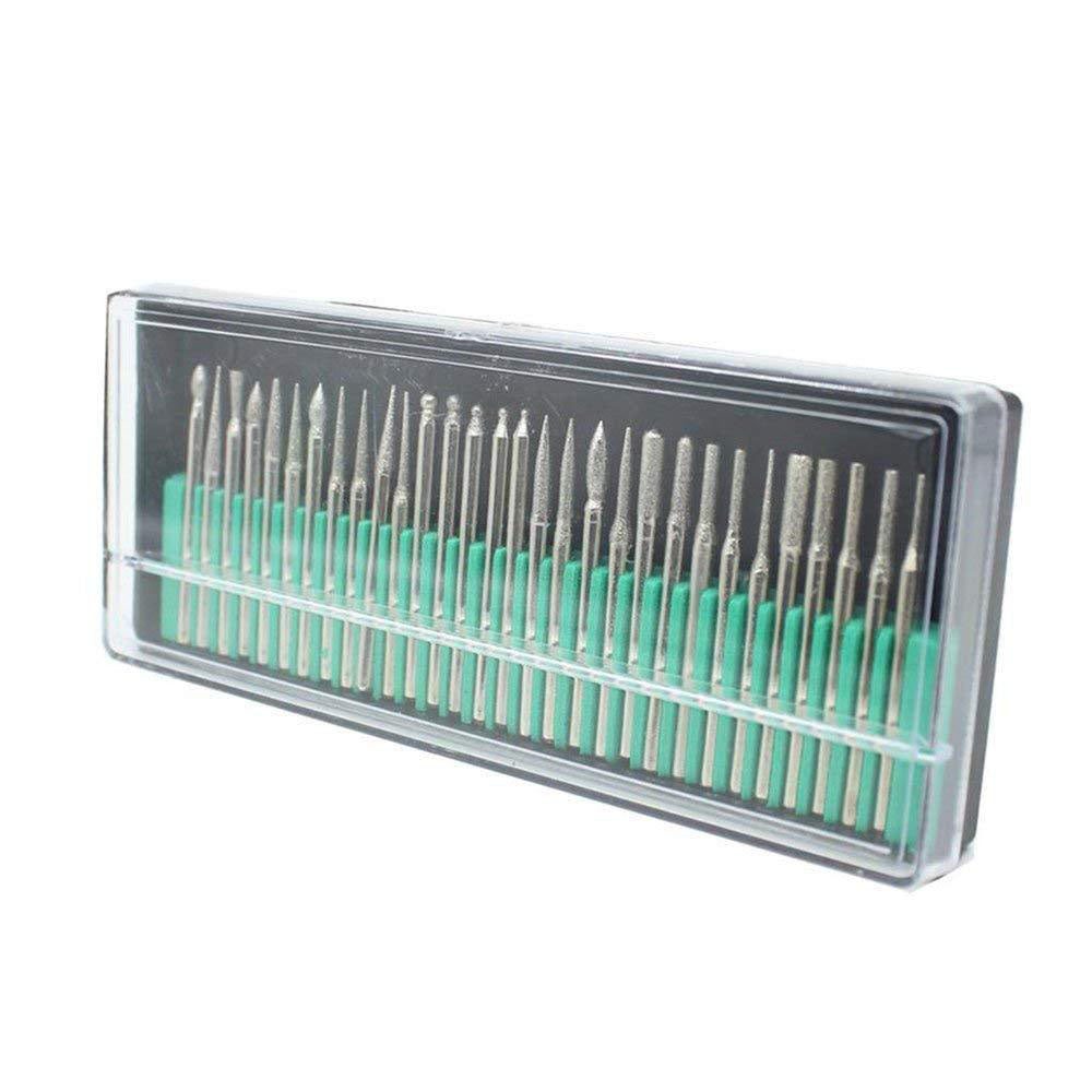 3mm Shank Diamond Mounted Points Alloy Grinding Needle, 30pcs Set